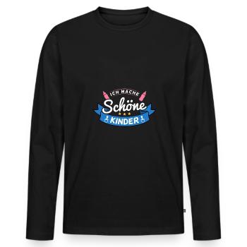 Ich Mache Schöne Kinder Vater Papa Vatertag - Männer Premium Bio Langarmshirt - Schwarz - Vorne - Nico (187cm)