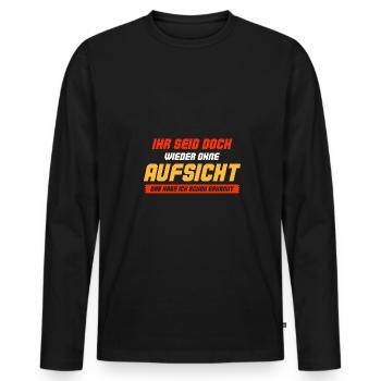 Schichtarbeit Arbeitskollegen Beruf Arbeit Kollege - Männer Premium Bio Langarmshirt - Schwarz - Vorne - Nico (187cm)