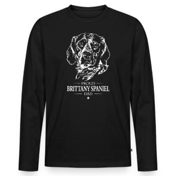 Brittany Spaniel Dad Hunde Hund Brittany Wilsigns - Männer Premium Bio Langarmshirt - Schwarz - Vorne - Nico (187cm)