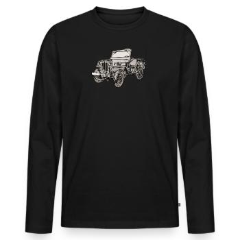 Willy's jeep drawing - Men's Premium Organic Long Sleeve Shirt - black - Front - Nico (187cm)