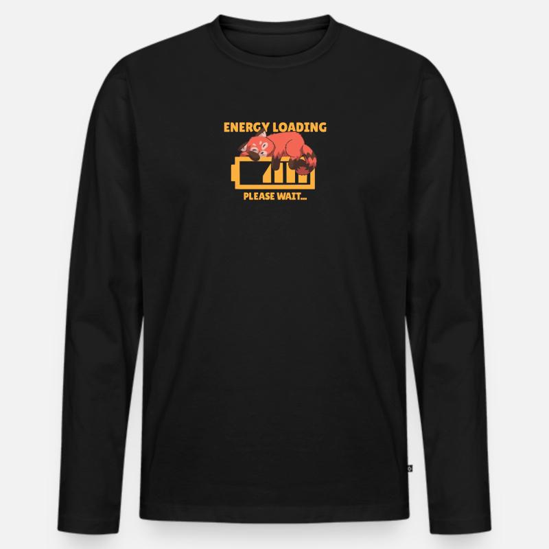 MÜDE ROTER PANDA - Männer Premium Bio Langarmshirt - Schwarz