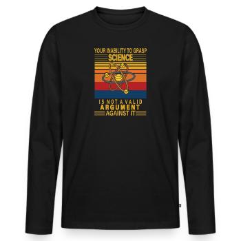 SCIENCE IABILITY - Men's Premium Organic Long Sleeve Shirt - black - Front - Nico (187cm)