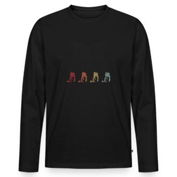 Eis Curling Curler Eisstockschießen Retro Geschenk - Männer Premium Bio Langarmshirt - Schwarz - Vorne - Nico (187cm)