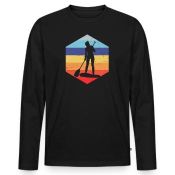 Standup Paddle Paddle Hommes - T-shirt manches longues Premium bio Homme - noir - Devant - Nico (187cm)