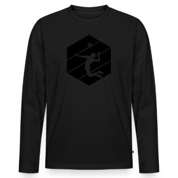 Volley Beach Volley Volleyball Volleyballspielen - Men's Premium Organic Long Sleeve Shirt - black - Front - Nico (187cm)