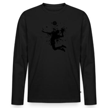 Men's Volley Volleyball Beach Volley - Men's Premium Organic Long Sleeve Shirt - black - Front - Nico (187cm)