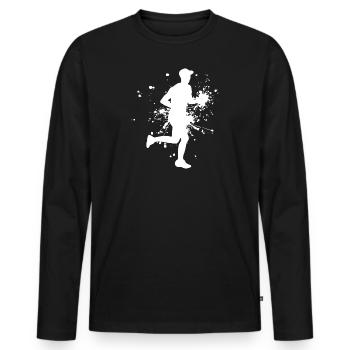 Course à pied Marathon Course à pied Course à pied Course à pied Jogging - T-shirt manches longues Premium bio Homme - noir - Devant - Nico (187cm)