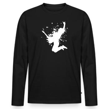 Guitar player electronic guitar Guitar - Men's Premium Organic Long Sleeve Shirt - black - Front - Nico (187cm)