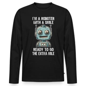 Roboter with a smile Kinder Fantasie Kreativität - Männer Premium Bio Langarmshirt - Schwarz - Vorne - Nico (187cm)