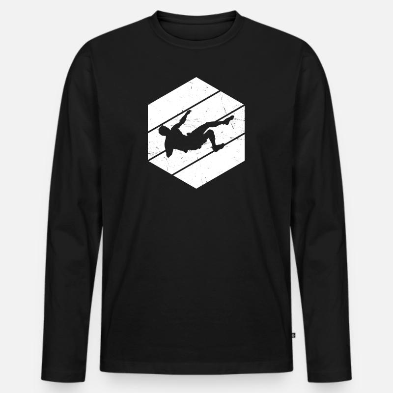 Climber Kletterer Climbing Bouldering Boulder - Männer Premium Bio Langarmshirt - Schwarz