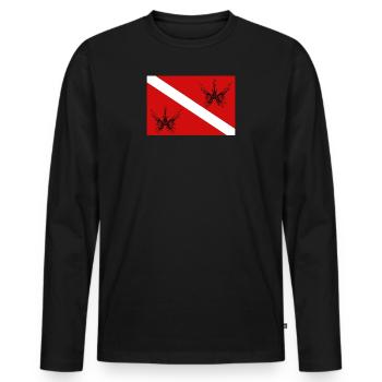 Taucherflagge mit Feuerfisch - Männer Premium Bio Langarmshirt - Schwarz - Vorne - Nico (187cm)