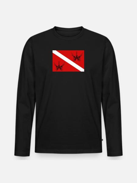Diving flag with lionfish - Men's Premium Organic Long Sleeve Shirt - black