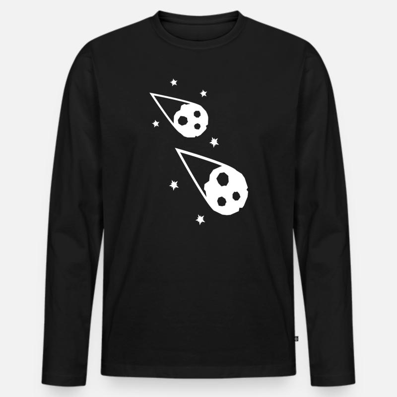 METEORITEN - Männer Premium Bio Langarmshirt - Schwarz