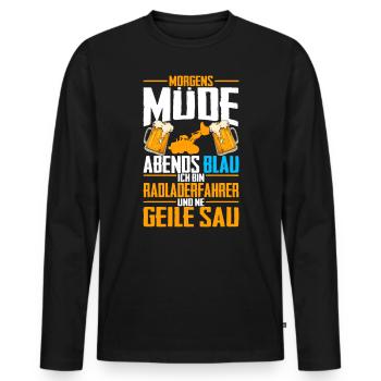 Radladerfahrer Spruch Geschenk Radlader Bagger Bau - Männer Premium Bio Langarmshirt - Schwarz - Vorne - Nico (187cm)