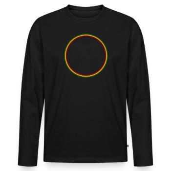 Bague Rouge Jaune Vert - T-shirt manches longues Premium bio Homme - noir - Devant - Nico (187cm)