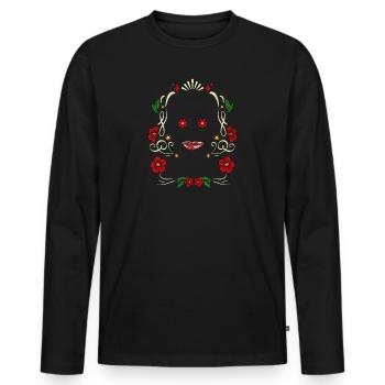 Diva printanière - T-shirt manches longues Premium bio Homme - noir - Devant - Nico (187cm)