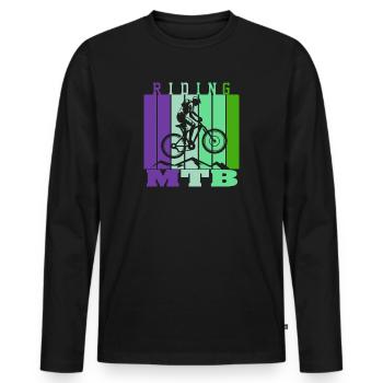 Unnamed Project 58 - Men's Premium Organic Long Sleeve Shirt - black - Front - Nico (187cm)