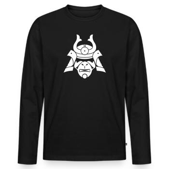 masque Samurai - T-shirt manches longues Premium bio Homme - noir - Devant - Nico (187cm)