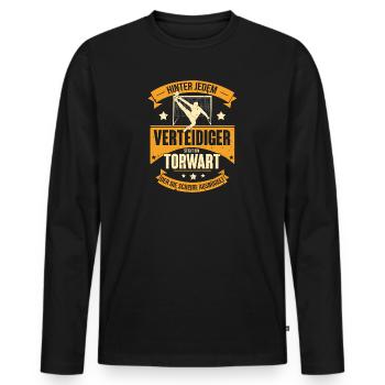 Handballer Handballspieler Handball Torwart Hinter - Männer Premium Bio Langarmshirt - Schwarz - Vorne - Nico (187cm)