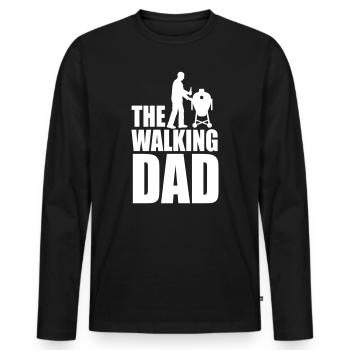 The walking dad funny Kamado BBQ Fathers Day gift - Men's Premium Organic Long Sleeve Shirt - black - Front - Nico (187cm)