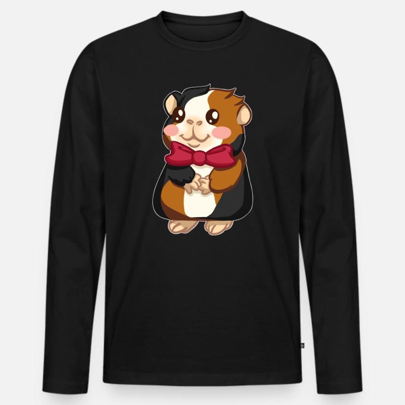Meerschweinchen - Männer Premium Bio Langarmshirt - Schwarz