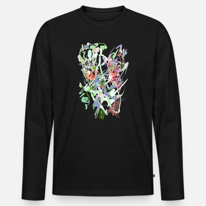 Hintergrund Design - Pastell - Männer Premium Bio Langarmshirt - Schwarz