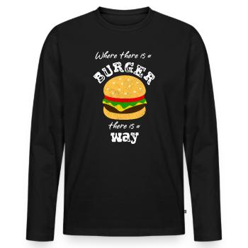 Hamburger à hamburger - T-shirt manches longues Premium bio Homme - noir - Devant - Nico (187cm)
