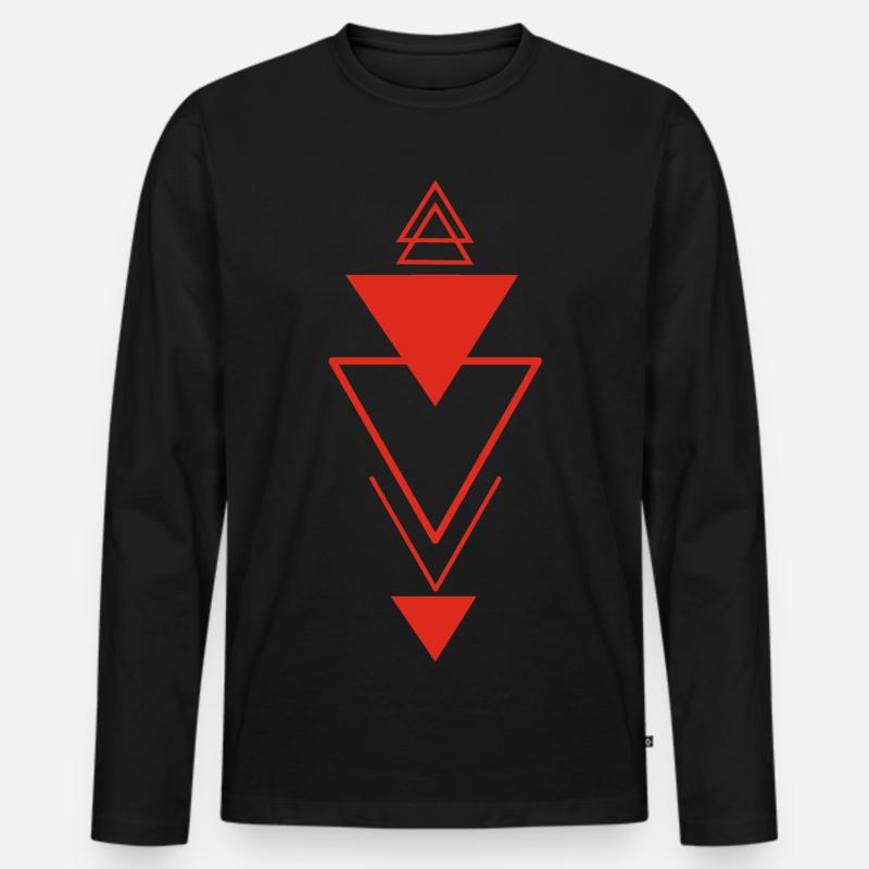Triangular symbol (red) - Men's Premium Organic Long Sleeve Shirt - black