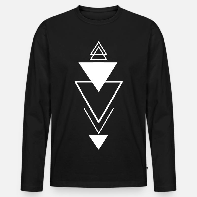 Dreieckssymbol (weiß) - Männer Premium Bio Langarmshirt - Schwarz
