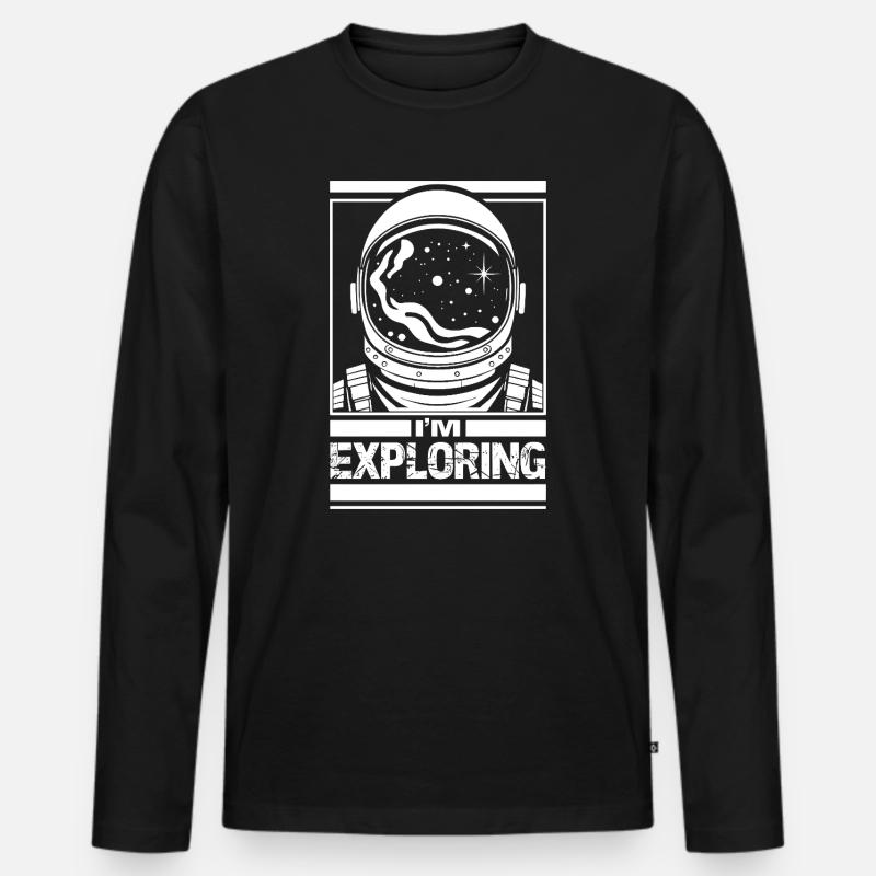 I'm Exploring - Men's Premium Organic Long Sleeve Shirt - black