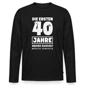 Lustiges 40. Geburtstag Geschenk Geburtstagsshirt - Männer Premium Bio Langarmshirt - Schwarz - Vorne - Nico (187cm)