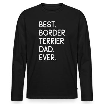 Border Terrier - T-shirt manches longues Premium bio Homme - noir - Devant - Nico (187cm)