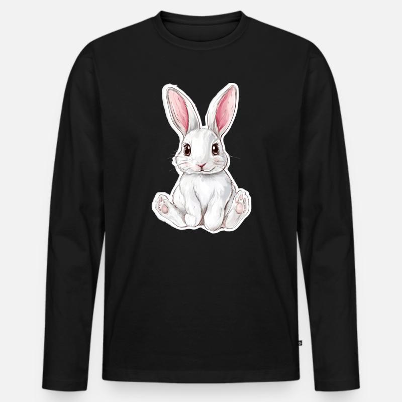 Hase - Männer Premium Bio Langarmshirt - Schwarz