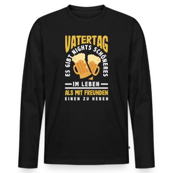 Funny Father's Day Gift Dad Beer - Men's Premium Organic Long Sleeve Shirt - black - Front - Nico (187cm)