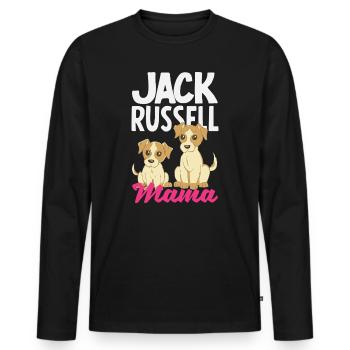 Drôle de Jack Russell Propriétaire Cadeau - T-shirt manches longues Premium bio Homme - noir - Devant - Nico (187cm)