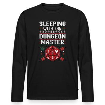 Sleeping with the DM - Funny D'n'D - T-shirt manches longues Premium bio Homme - noir - Devant - Nico (187cm)