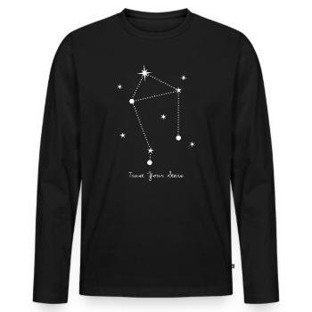 Vertraue deinen Sternen - Männer Premium Bio Langarmshirt - Schwarz - Vorne - Nico (187cm)