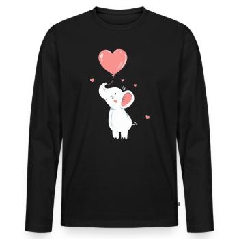 Geschenk Mutter Muttertag Geschenk Mama Geschenke - Männer Premium Bio Langarmshirt - Schwarz - Vorne - Nico (187cm)