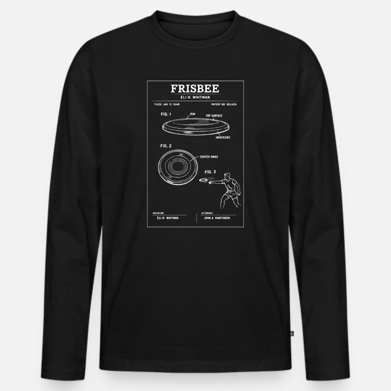 Frisbee Patent Blueprint Retro - Männer Premium Bio Langarmshirt - Schwarz