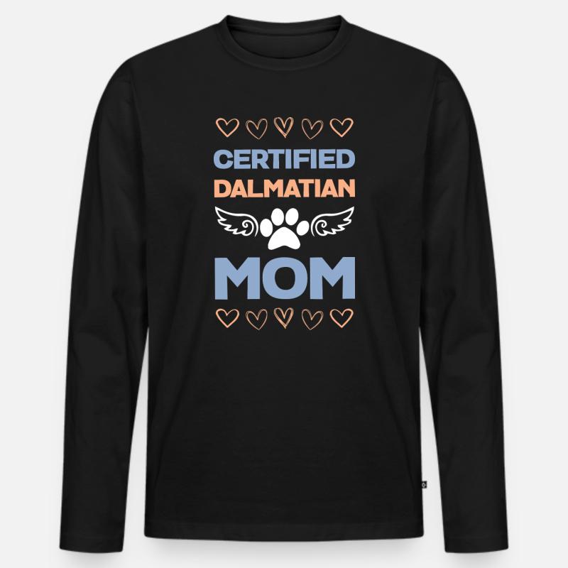 Zertifizierte Dalmatiner-Mama - Männer Premium Bio Langarmshirt - Schwarz