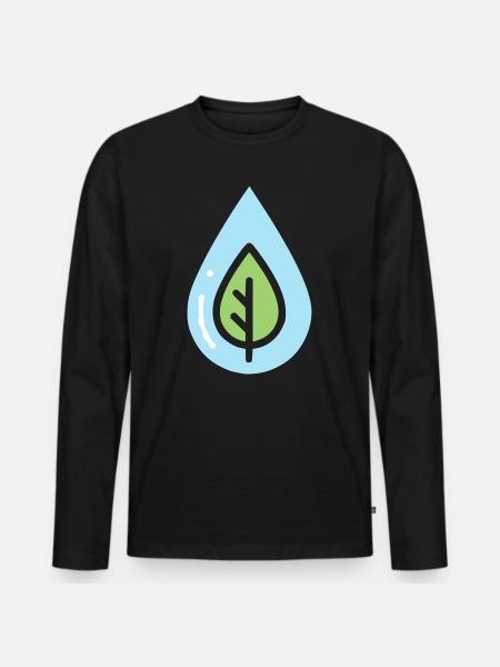 Eco Drop Nature Conservation - Men's Premium Organic Long Sleeve Shirt - black