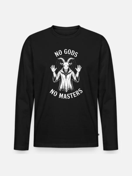 No Gods No Masters Goat - Men's Premium Organic Long Sleeve Shirt - black