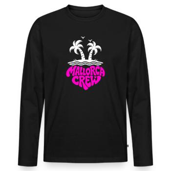 Mallorca Crew Palm Island Vibe - Men's Premium Organic Long Sleeve Shirt - black - Front - Nico (187cm)