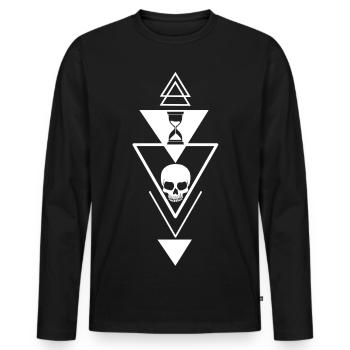 The passing of time - Men's Premium Organic Long Sleeve Shirt - black - Front - Nico (187cm)