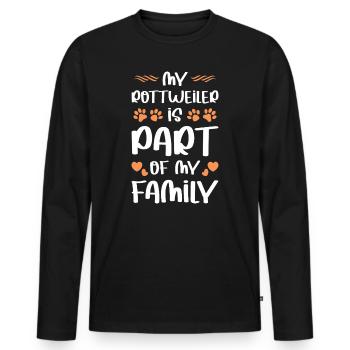 Mein Rottweiler ist Teil meiner Familie - Männer Premium Bio Langarmshirt - Schwarz - Vorne - Nico (187cm)