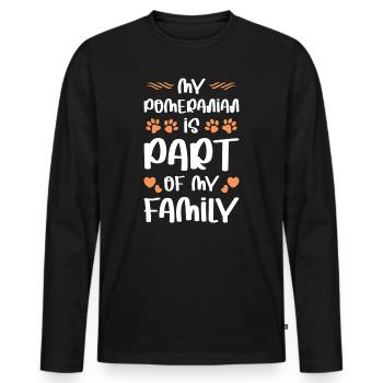 Mein Pomeranian ist Teil der Familie - Männer Premium Bio Langarmshirt - Schwarz - Vorne - Nico (187cm)