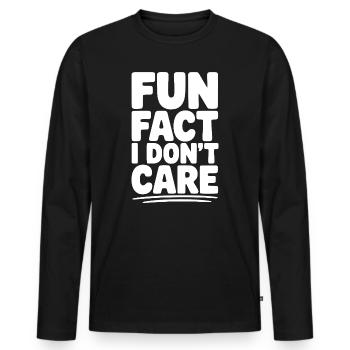 Fun Fact I Don't Care - Men's Premium Organic Long Sleeve Shirt - black - Front - Nico (187cm)