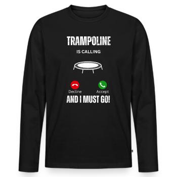 Le trampoline m’appelle et je dois faire des sauts drôles - T-shirt manches longues Premium bio Homme - noir - Devant - Nico (187cm)