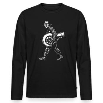 Tournevis de réglage squelette Turbo Boost - T-shirt manches longues Premium bio Homme - noir - Devant - Nico (187cm)