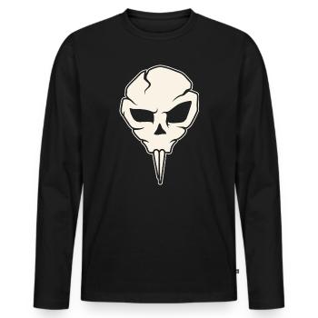 Nosferatu Totenkopf - Männer Premium Bio Langarmshirt - Schwarz - Vorne - Nico (187cm)